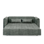 Divano Letto Estraibile 3-in-1 in Velluto Nero/Beige/Arancione/Grigio con Cassetti, 3 Posti