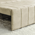 Divano Letto Estraibile 3-in-1 in Velluto Nero/Beige/Arancione/Grigio con Cassetti, 3 Posti