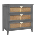 Cassettiera a 3 cassetti in rattan verde/grigio, monoutente