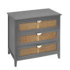 Cassettiera a 3 cassetti in rattan verde/grigio, monoutente