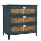 Cassettiera a 3 cassetti in rattan verde/grigio, monoutente