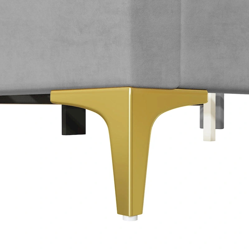 Letto a piattaforma singolo in velluto grigio/beige/rosa con testiera semicircolare, 1 posto