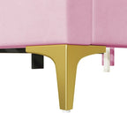 Letto a piattaforma singolo in velluto grigio/beige/rosa con testiera semicircolare, 1 posto