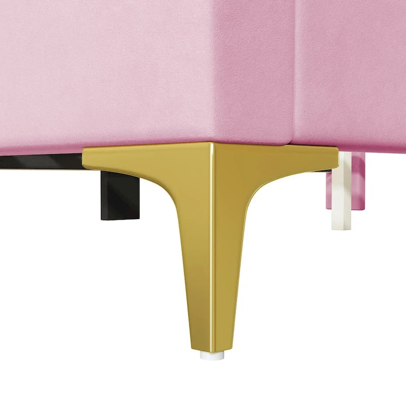 Letto a piattaforma singolo in velluto grigio/beige/rosa con testiera semicircolare, 1 posto