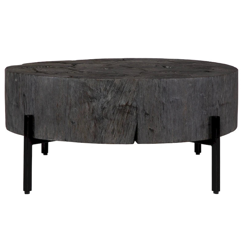 Rustic Wooden Coffee Accent Table - 33.5  - Black