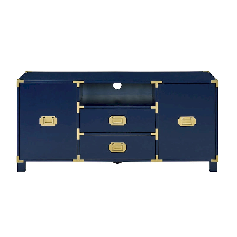 Mobile TV Bianco / Blu scuro / Blu notte con cassetti e ante, Adatto per TV fino a 50"