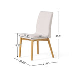 Sedia da pranzo in tessuto, stile Mid-Century, set da 2 – Menta / Beige / Grigio scuro, Gambe in noce o rovere