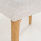 Sedia da pranzo in tessuto, stile Mid-Century, set da 2 – Menta / Beige / Grigio scuro, Gambe in noce o rovere