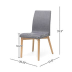 Sedia da pranzo in tessuto, stile Mid-Century, set da 2 – Menta / Beige / Grigio scuro, Gambe in noce o rovere
