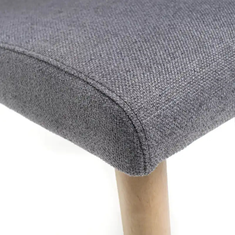 Sedia da pranzo in tessuto, stile Mid-Century, set da 2 – Menta / Beige / Grigio scuro, Gambe in noce o rovere