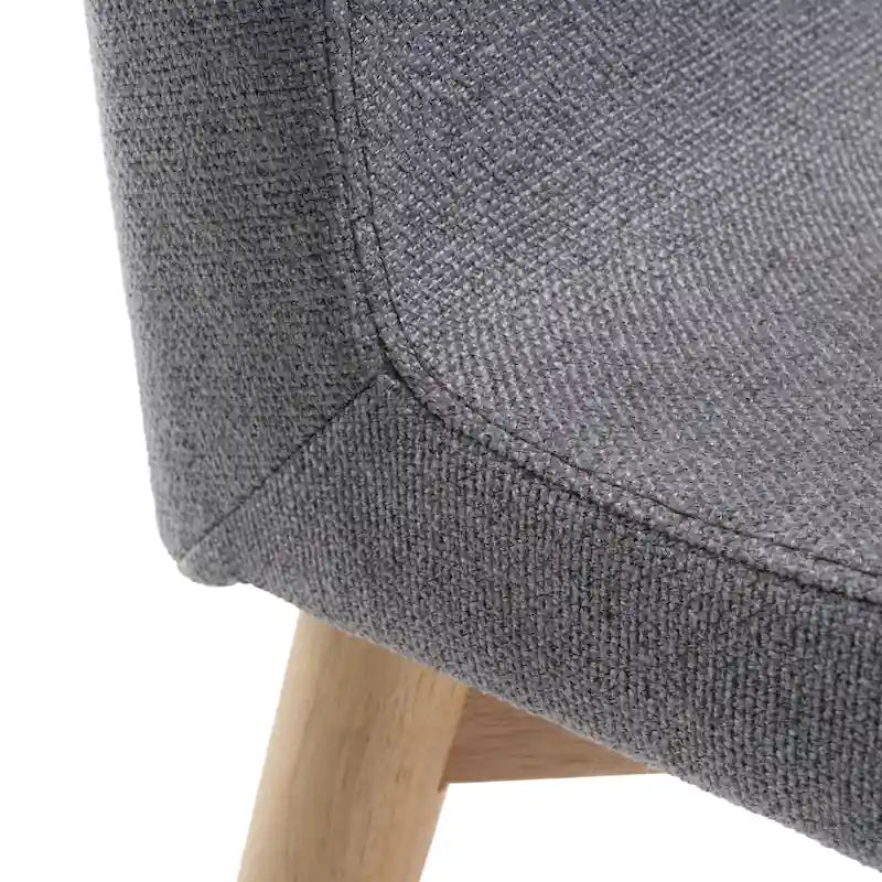 Sedia da pranzo in tessuto, stile Mid-Century, set da 2 – Menta / Beige / Grigio scuro, Gambe in noce o rovere