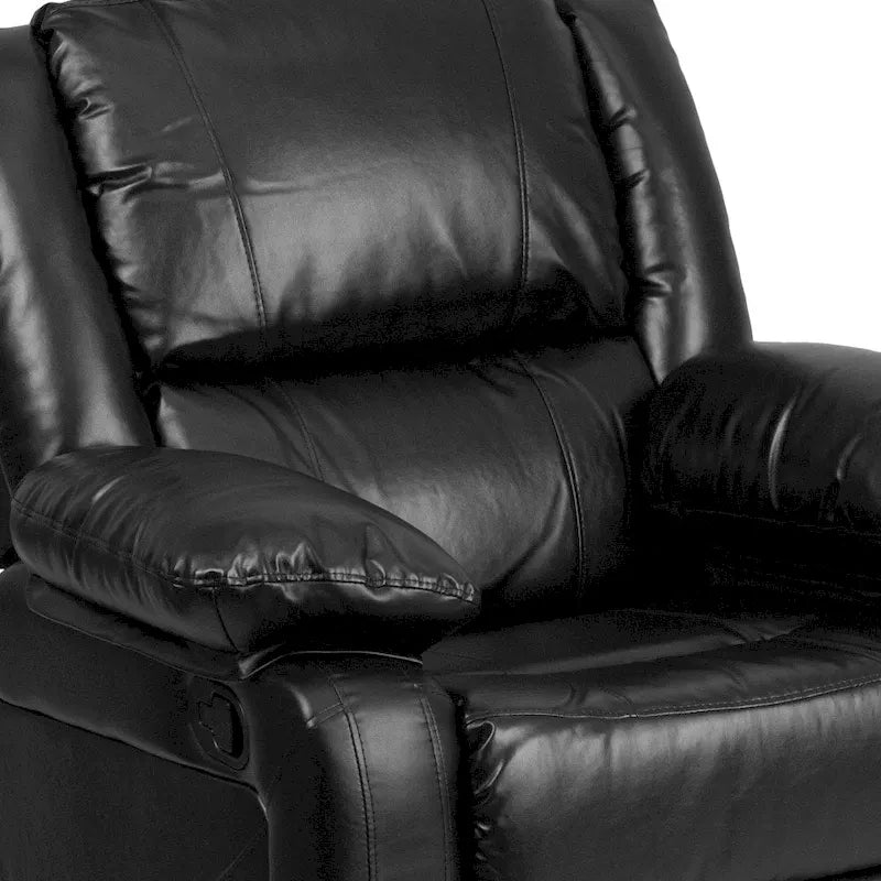 Poltrona reclinabile con schienale a cuscino in ecopelle, nero/marrone/grigio/crema/cognac, monoposto