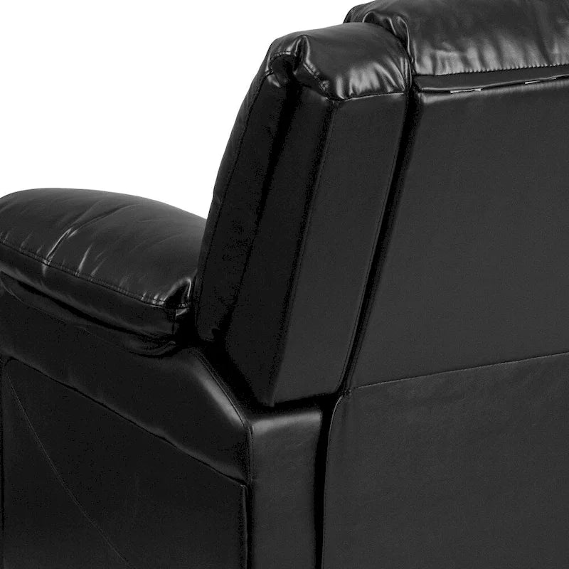 Poltrona reclinabile con schienale a cuscino in ecopelle, nero/marrone/grigio/crema/cognac, monoposto