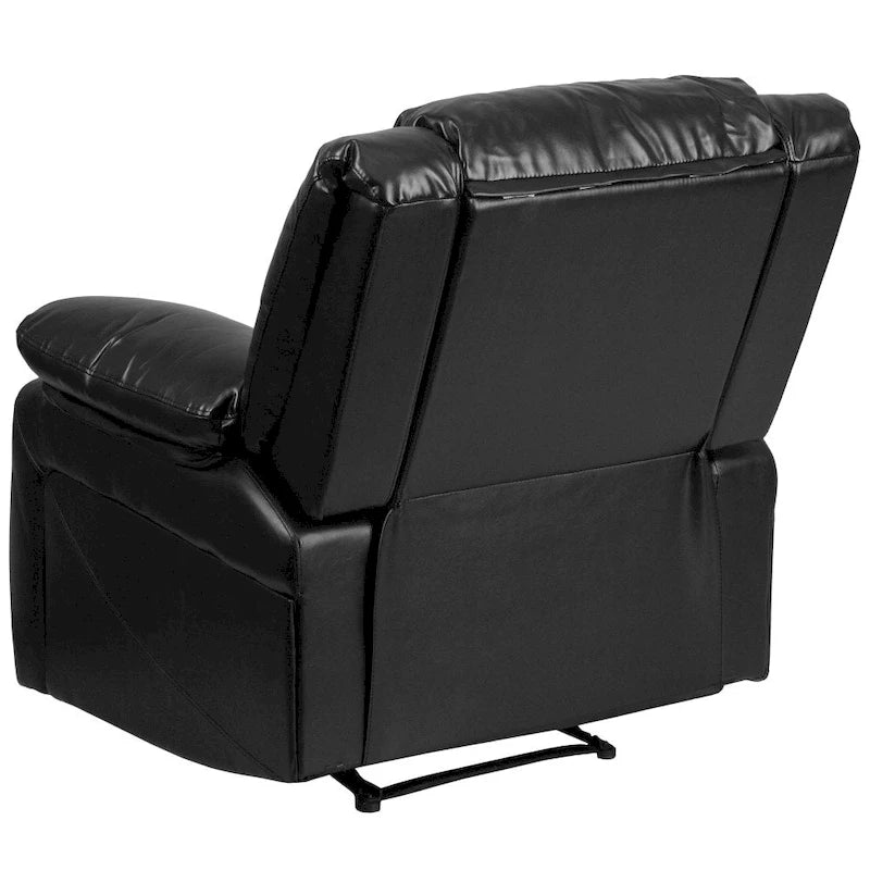 Poltrona reclinabile con schienale a cuscino in ecopelle, nero/marrone/grigio/crema/cognac, monoposto