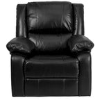 Poltrona reclinabile con schienale a cuscino in ecopelle, nero/marrone/grigio/crema/cognac, monoposto