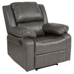 Poltrona reclinabile con schienale a cuscino in ecopelle, nero/marrone/grigio/crema/cognac, monoposto