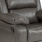Poltrona reclinabile con schienale a cuscino in ecopelle, nero/marrone/grigio/crema/cognac, monoposto