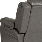 Poltrona reclinabile con schienale a cuscino in ecopelle, nero/marrone/grigio/crema/cognac, monoposto