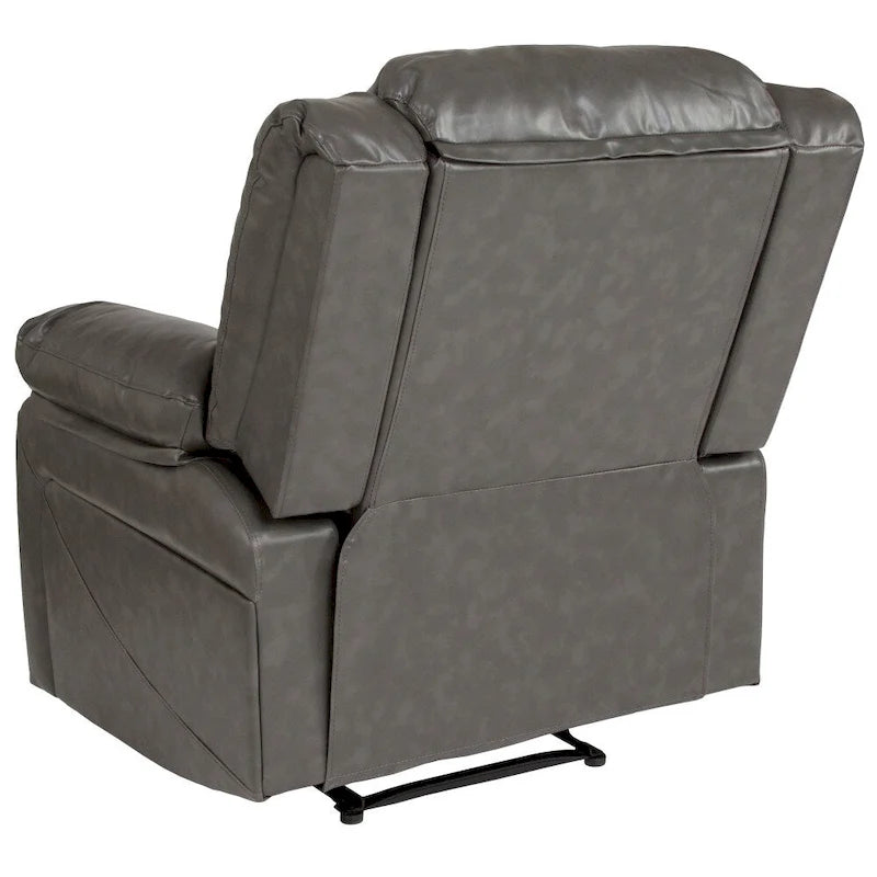 Poltrona reclinabile con schienale a cuscino in ecopelle, nero/marrone/grigio/crema/cognac, monoposto
