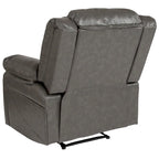 Poltrona reclinabile con schienale a cuscino in ecopelle, nero/marrone/grigio/crema/cognac, monoposto