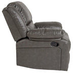 Poltrona reclinabile con schienale a cuscino in ecopelle, nero/marrone/grigio/crema/cognac, monoposto