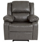 Poltrona reclinabile con schienale a cuscino in ecopelle, nero/marrone/grigio/crema/cognac, monoposto