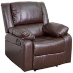 Poltrona reclinabile con schienale a cuscino in ecopelle, nero/marrone/grigio/crema/cognac, monoposto