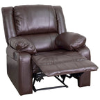 Poltrona reclinabile con schienale a cuscino in ecopelle, nero/marrone/grigio/crema/cognac, monoposto