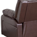 Poltrona reclinabile con schienale a cuscino in ecopelle, nero/marrone/grigio/crema/cognac, monoposto
