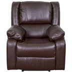 Poltrona reclinabile con schienale a cuscino in ecopelle, nero/marrone/grigio/crema/cognac, monoposto