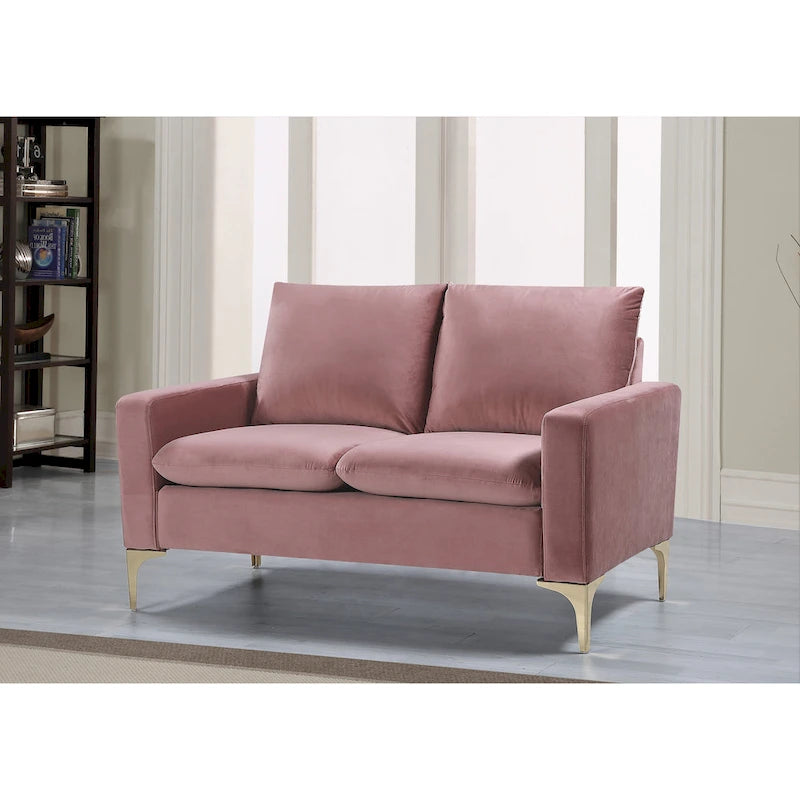 Divano in velluto a 2 posti – Piedini in metallo dorato, diversi colori