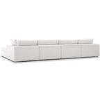Divano angolare moderno grigio, poliestere-lino, 5 pezzi