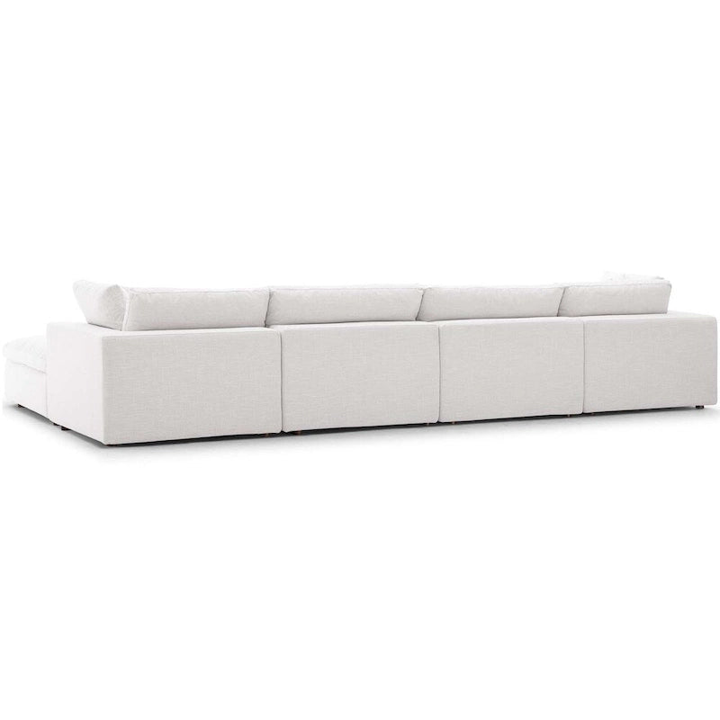 Divano angolare moderno grigio, poliestere-lino, 5 pezzi