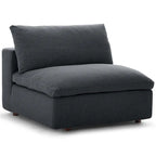 Divano angolare moderno grigio, poliestere-lino, 5 pezzi