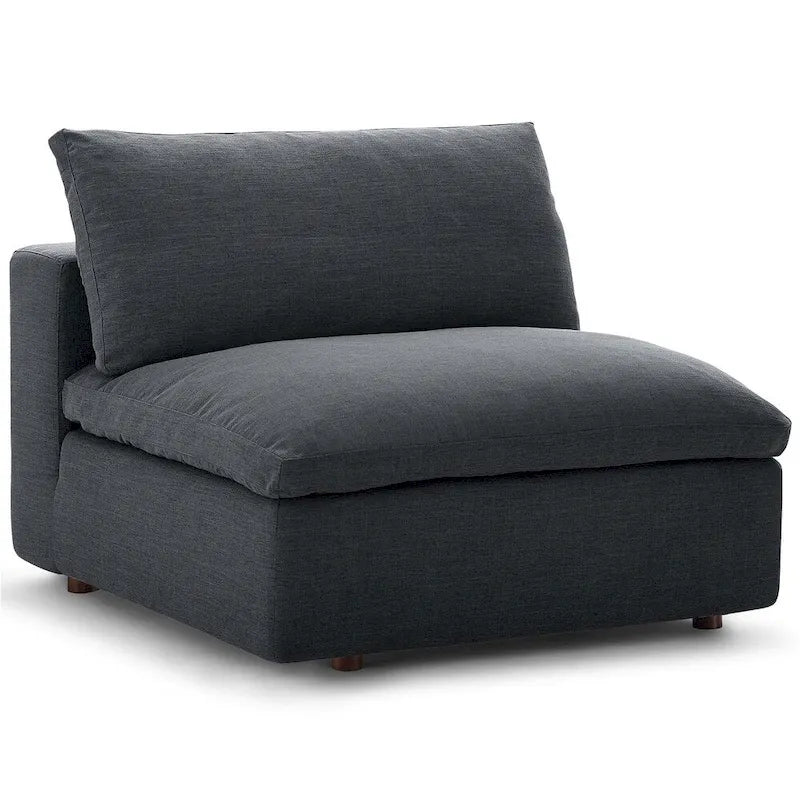 Divano angolare moderno grigio, poliestere-lino, 5 pezzi