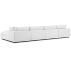 Divano angolare moderno grigio, poliestere-lino, 5 pezzi
