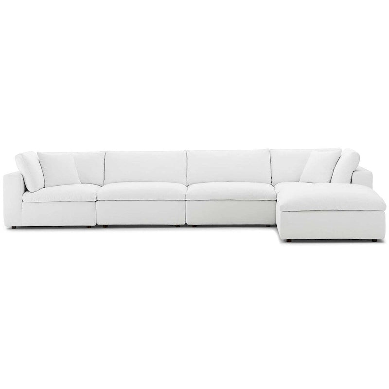 Divano angolare moderno grigio, poliestere-lino, 5 pezzi