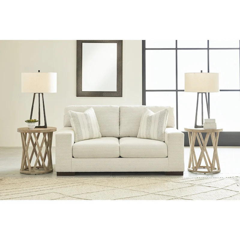 Divanetto in tessuto di betulla/lino, 2 posti, 178 cm L x 102 cm P x 94 cm H