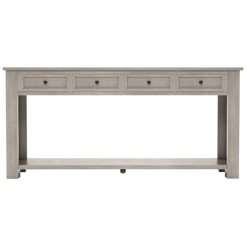 Consolle Mid-Century con 3 Cassetti e 2 Ripiani – Espresso / Blu Marino / Grigio / Bianco / Marrone Chiaro / Blu Scuro