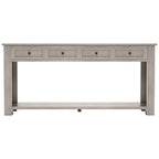 Consolle Mid-Century con 3 Cassetti e 2 Ripiani – Espresso / Blu Marino / Grigio / Bianco / Marrone Chiaro / Blu Scuro