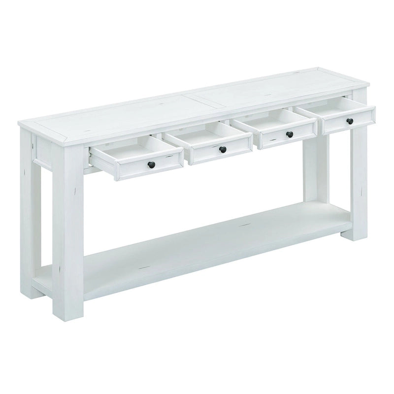Consolle Mid-Century con 3 Cassetti e 2 Ripiani – Espresso / Blu Marino / Grigio / Bianco / Marrone Chiaro / Blu Scuro