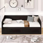 Divano letto allungabile grigio / bianco / espresso con letto estraibile, da singolo a matrimoniale, per 2 persone