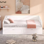 Divano letto allungabile grigio / bianco / espresso con letto estraibile, da singolo a matrimoniale, per 2 persone
