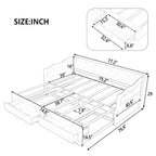 Divano letto allungabile grigio / bianco / espresso con letto estraibile, da singolo a matrimoniale, per 2 persone