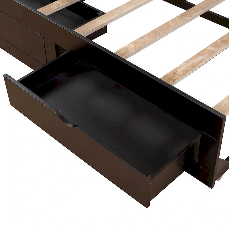 Divano letto allungabile grigio / bianco / espresso con letto estraibile, da singolo a matrimoniale, per 2 persone