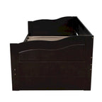 Divano letto allungabile grigio / bianco / espresso con letto estraibile, da singolo a matrimoniale, per 2 persone