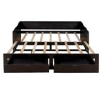 Divano letto allungabile grigio / bianco / espresso con letto estraibile, da singolo a matrimoniale, per 2 persone