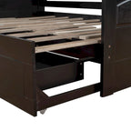 Divano letto allungabile grigio / bianco / espresso con letto estraibile, da singolo a matrimoniale, per 2 persone