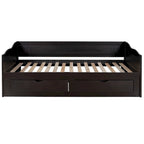 Divano letto allungabile grigio / bianco / espresso con letto estraibile, da singolo a matrimoniale, per 2 persone