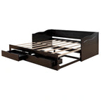 Divano letto allungabile grigio / bianco / espresso con letto estraibile, da singolo a matrimoniale, per 2 persone